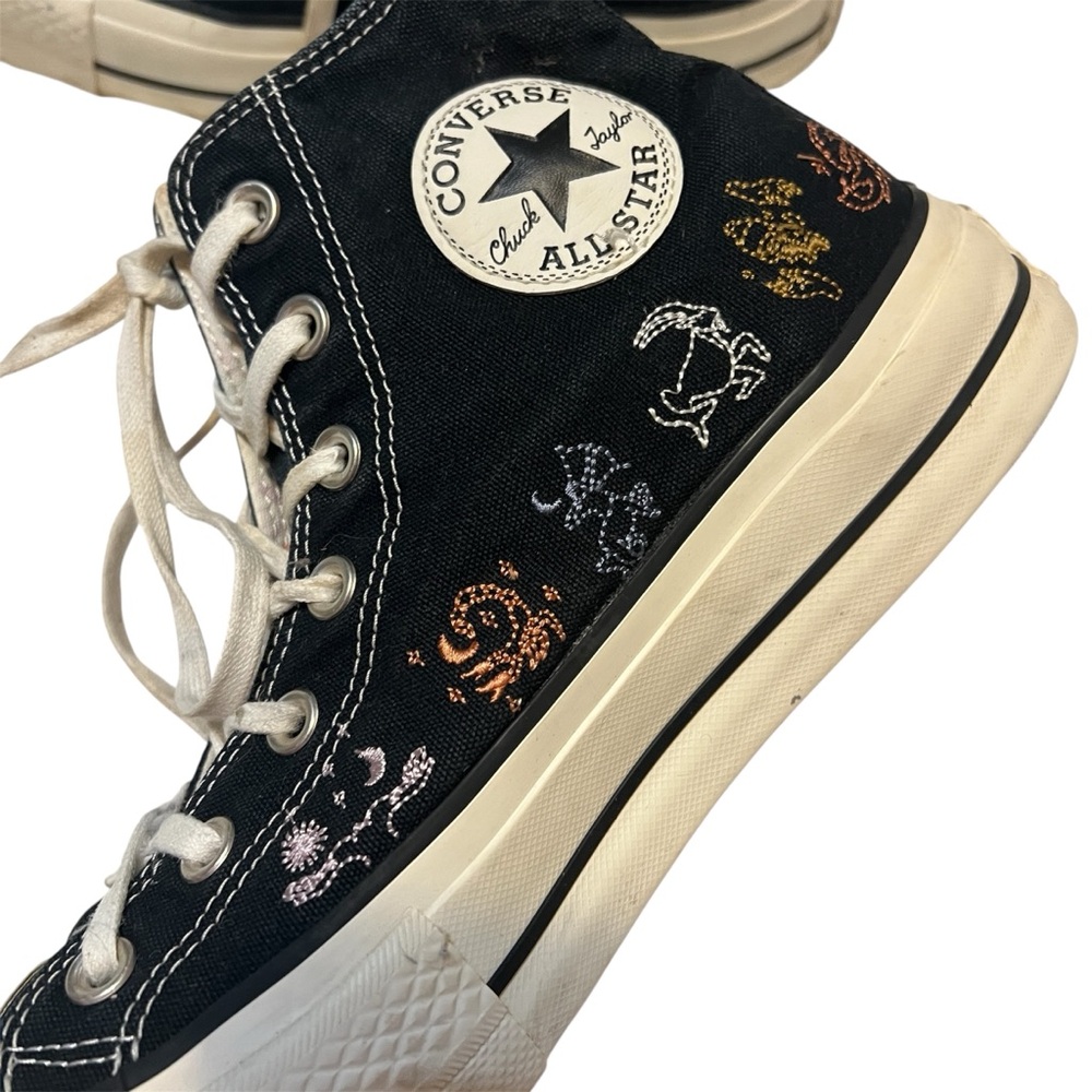 Rare! Converse Black High-Top Platform Astrology Sneakers 9.5 Women